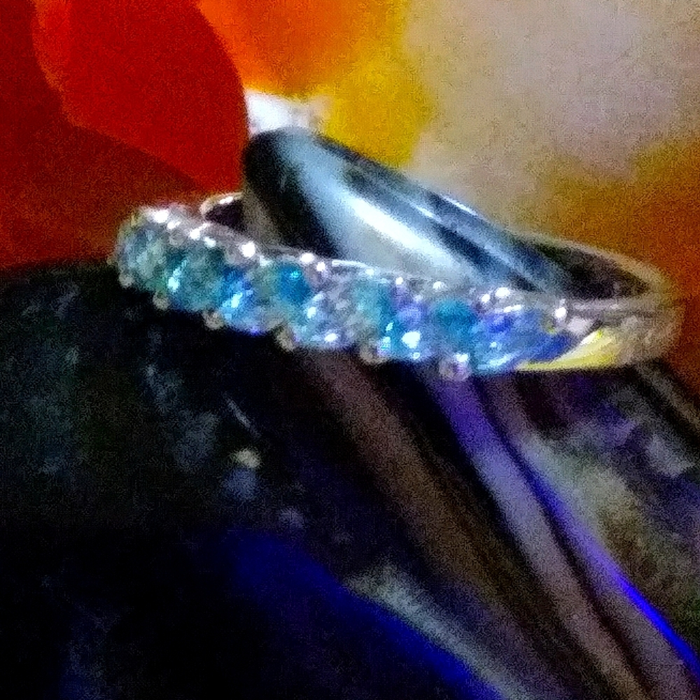 GORGEOUS 🔥SKY BlUE, ✔️CAMBODIAN ZIRCON* 925 RING. SIZE 6